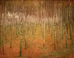 Forêt de bouleaux (Antonín Slavíček, 1897). Galerie nationale de Prague (Tchéquie).