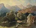Anton Karinger, Le Triglav, vu de Bohinj (1861).