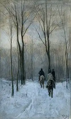 Cavaliers dans un bois enneigé près de La Haye (vers 1879), Amsterdam, Rijksmuseum.