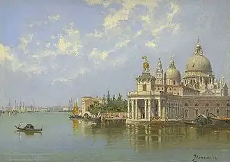 La Piazzetta, Venise, huile sur carton,avant 1926.