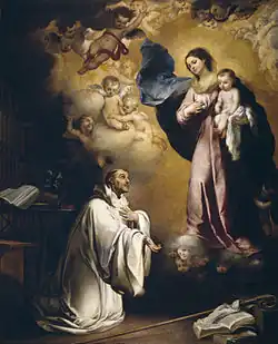 Bartolomé Esteban Murillo, La Vierge Marie envoyant son lait (lactation) à saint Bernard, musée du Prado, Madrid.