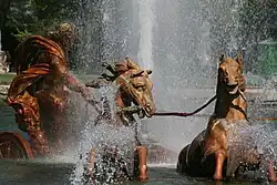 Apollon et ses chevaux, pendant les Grandes Eaux.
