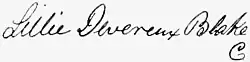 signature de Lillie Devereux Blake