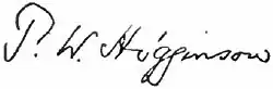 signature de Thomas Wentworth Higginson