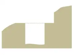 Vue en coupe du flanc d'un coteau creusé d'une tranchée.