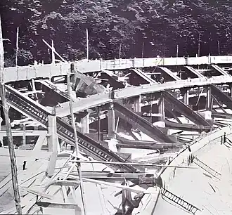 Travaux d'agrandissement des arènes en 1933