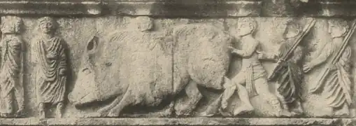 Arc d'Auguste à SuseDétail de la frise de la face nord.