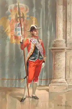 Archeiro, aquarelle dans lÁlbum de Costumes Portugueses (1888).