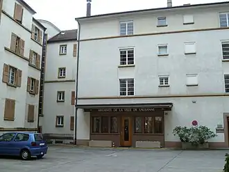 Archives de la ville de Lausanne, depuis 1986 dans l'ancien bâtiment des archives cantonales.
