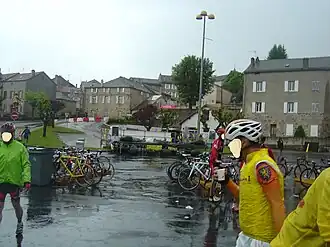 Chaussée détrempée à Saint-Agrève sur l’Ardéchoise 2016