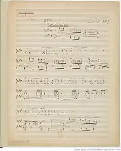 page de titre du manuscrit autographe