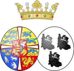 Armes conjugales de la comtesse de Rosenborg.