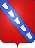 Blason de Marguerite de la Barre d’Erquelinnes, épouse du comte Antoine d'Ursel, qui acquit le domaine du Moisnil le 21 mars 1939.