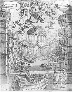 Dessin pour Armide (1686) de Lully.