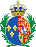 Armoiries de la reine à partir de 1936 en temps qu’épouse du prétendant légitimiste au trône de France.