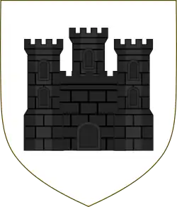 Écu portant la silhouette d'un château à trois tours