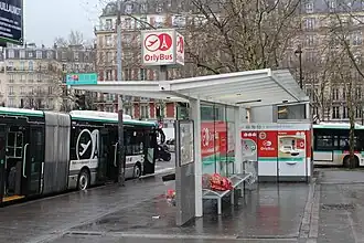 Terminus de la ligne à Denfert-Rochereau en février 2018.