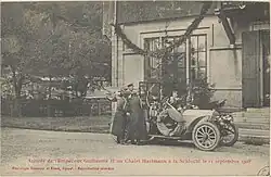 Arrivée de l'Empereur Guillaume II au chalet Hartmann à la Schlucht le 11 septembre 1908.