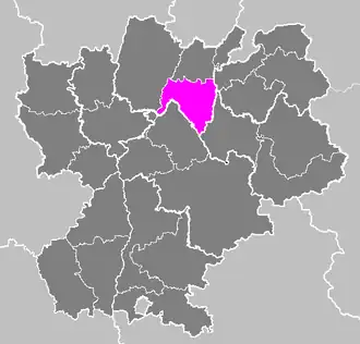 L'arrondissement de Belley dans la région Rhône-Alpes.