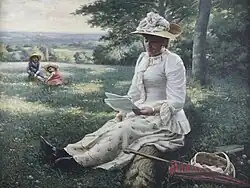 La famille de l'artiste dans la vallée Saint Blaise, 1895 Collection Arsène Le Feuvre Mairie de Sillé-le-Guillaume Ville de Sillé-le-Guillaume, fonds Le Feuvre