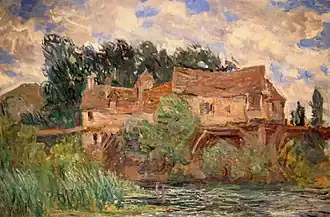 Claude Monet : Maisons sur le vieux pont de Vernon (vers 1883)Collection du Musée d'Art de La Nouvelle-Orléans.