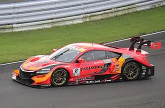 Tomoki Nojiri en Super GT sur le circuit de Sugo en 2016.