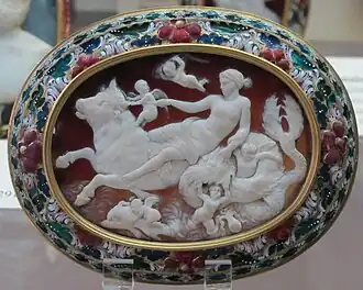 Art romain. Amphitrite sur un taureau marin. Retouché à la Renaissance