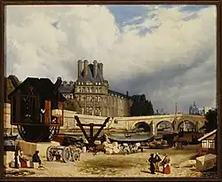 Les Tuileries et le Pont Royal, en 1843 (1843) par Arthur Henry Roberts (1819-1900).