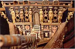 Détail d'une maquette du Sovereign of the Seas.