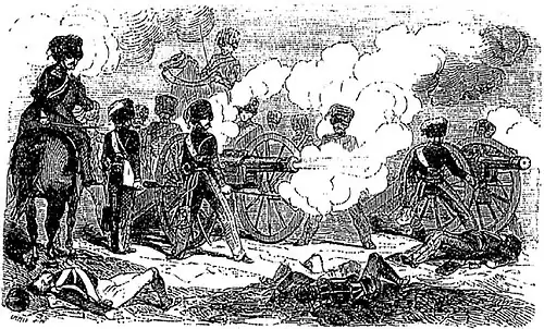 Des artilleurs tirant au canon.