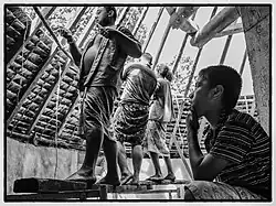 Assemblage de feuilles de pandanus (Futuna).