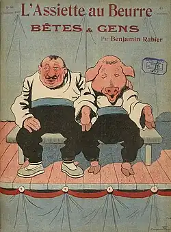 Couverture de L'Assiette au beurre, no 88, « Bêtes et gens » (1902).