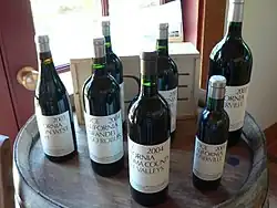 Bouteilles de Ridge Vineyard.