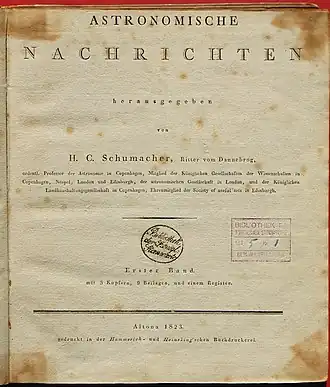 Image illustrative de l’article Astronomische Nachrichten