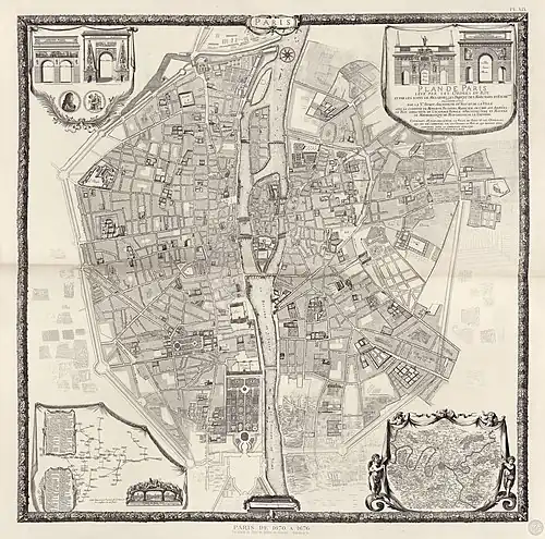 Plan de Paris de Bullet et Blondel (1676).