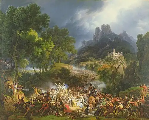Attaque d'un grand convoi à Salinas, Biscaye, 25 mai 1812 par Louis-François Lejeune.