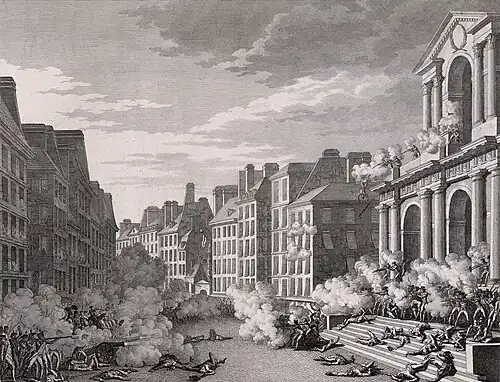 Journée du 13 vendémiaire : le général Bonaparte fait tirer au canon sur les insurgés royalistes. Les impacts sur la façade sont encore visibles de nos jours.
