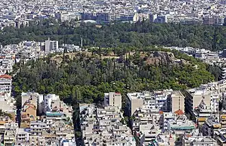 Vue de la colline depuis le Lycabette.