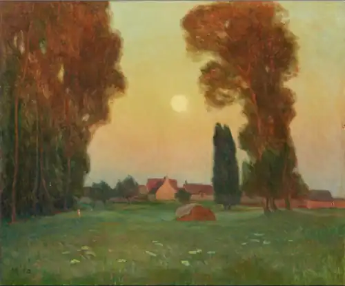 Au bout du jardin, huile sur toile, s.d., non localisée.