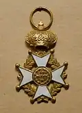 Modèle de médaille luxueuse avec croix émaillée, Frères des écoles chrétiennes, peut-être d'origine belge.