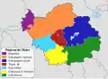 Carte des régions naturelles ou pays traditionnels du département.
