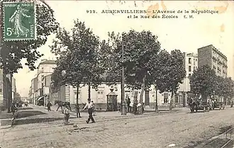 L'avenue de la République et la rue des Écoles à Aubervilliers.