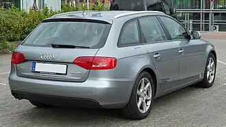 Face arrière de l'Audi A4 (B8) Avant