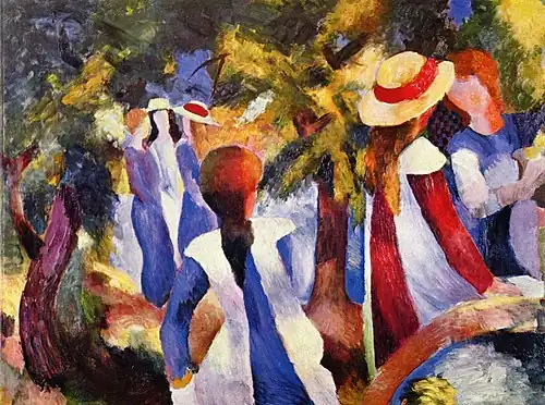 Jeunes Filles sous les arbres (1914).