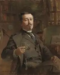 « Professeur Paul Laurent Courtot fumant la pipe », huile sur toile, 55 x 46&nbsp;cm. Collection privée.