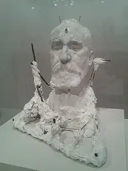 Pierre Puvis de Chavannes (1891), plâtre original, avec points de basement (clous et repères) pour fixer un pantographe. Paris, musée Rodin.