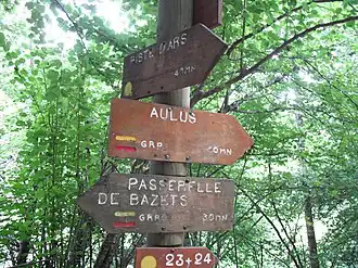 Panneau d'information sur le GRP passant à la cascade d'Ars.