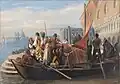 Aurèle Robert, Barque de Chiozzetti à la piazzetta de Venise, 1841, huile sur toile, 31,1 x 44,5 cm, Musée des beaux-arts de La Chaux-de-Fonds