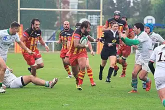 Match Floirac et Aramits Asasp en Fédérale 2 (poule 7), le 7 octobre 2018.