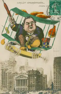 Caricature de président des Etats Unis William Howard Taft, carte postale